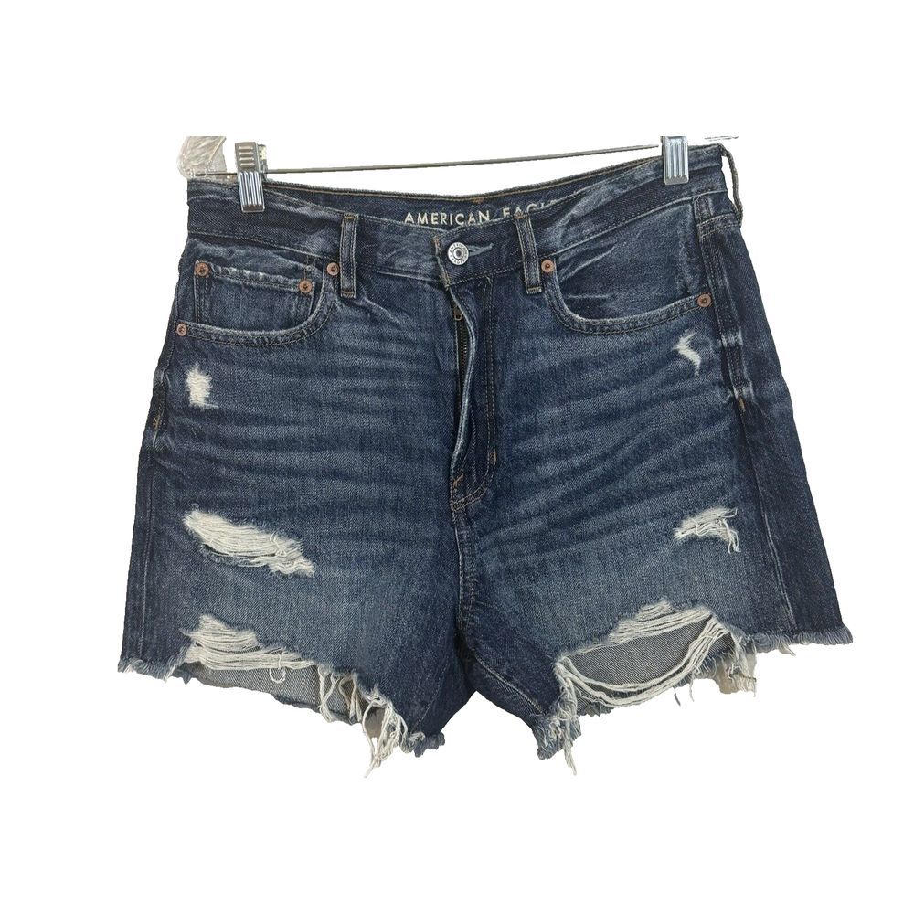American Eagle Shorts Women's 8 90s Boyfriend Cut Off Denim Medium Wash Cotton